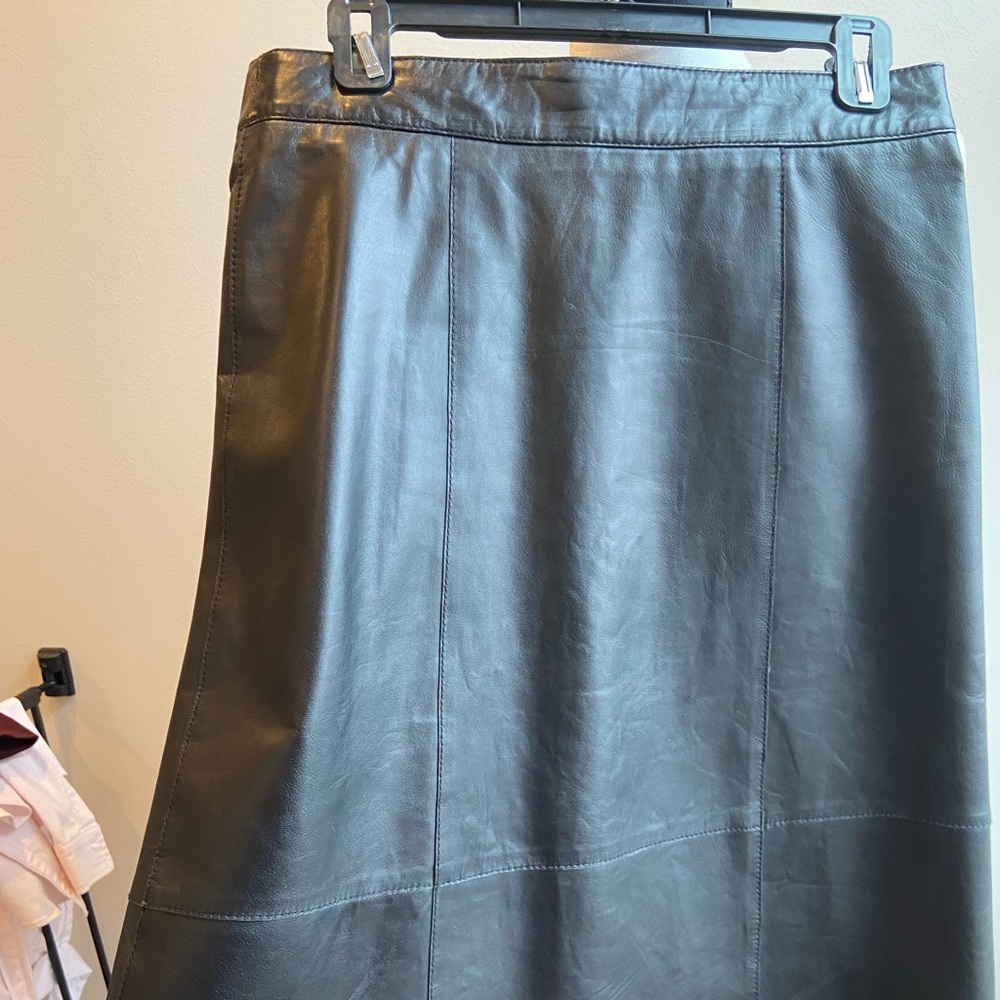 NWOT. Sezane leather a-line skirt. Size 38 (size 6).